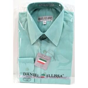 Daniel Ellissa Mens Fashion Dress Shirt Mint Green DS3001 14 1/2 Sleeve 32-33